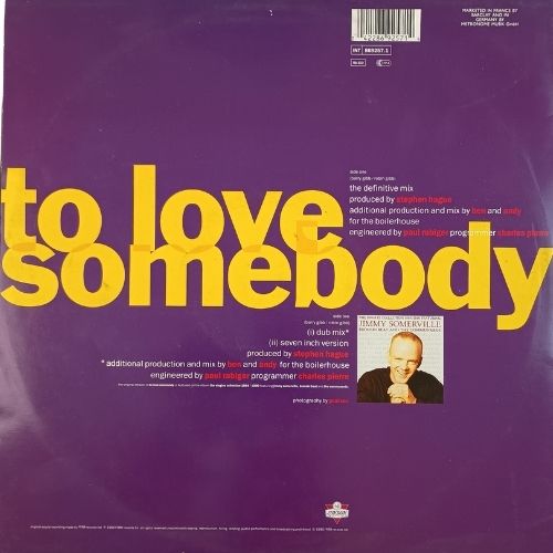 Jimmy Somerville - To love somebody (Remix) - Vinyl Records