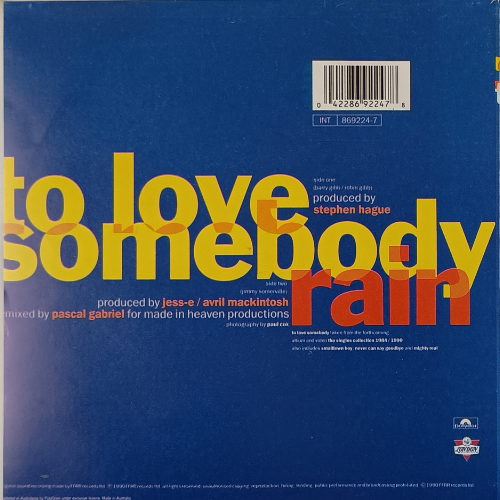 Jimmy Somerville - To love somebody - Vinyl Records