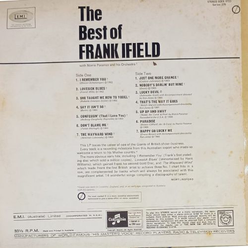 FRANK IFIELD - The Best Of FRANK IFIELD - Vinyl Records