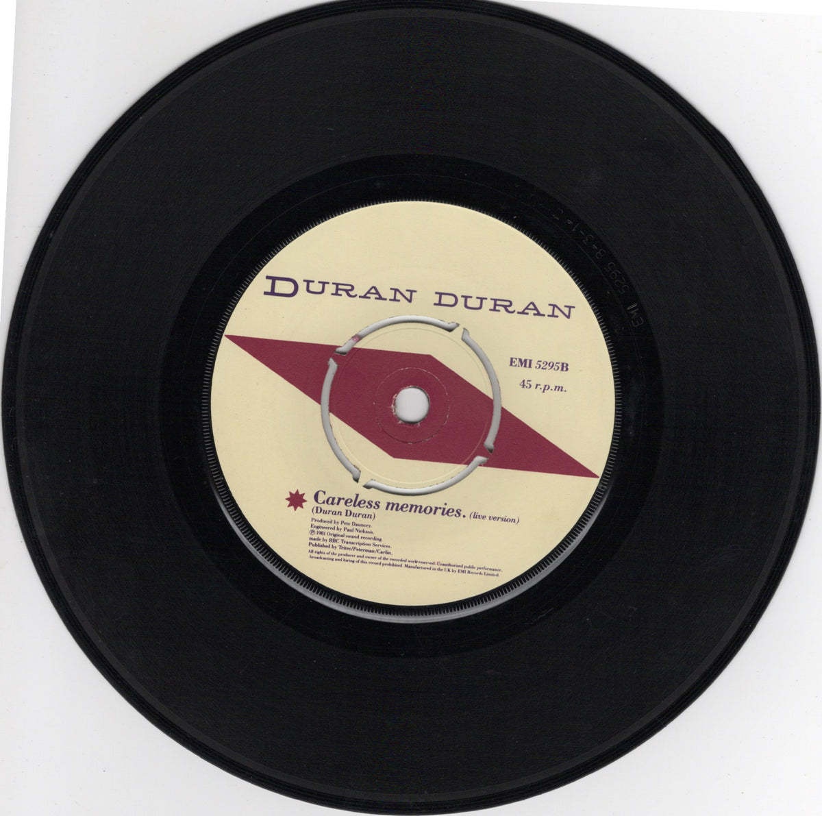 Duran Duran - Hungry Like the Wolf , Careless Memories Live - 7" 45 RPM - Vinyl Record